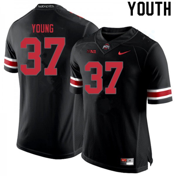Ohio State Buckeyes #37 Craig Young Youth Embroidery Jersey Blackout OSU35218